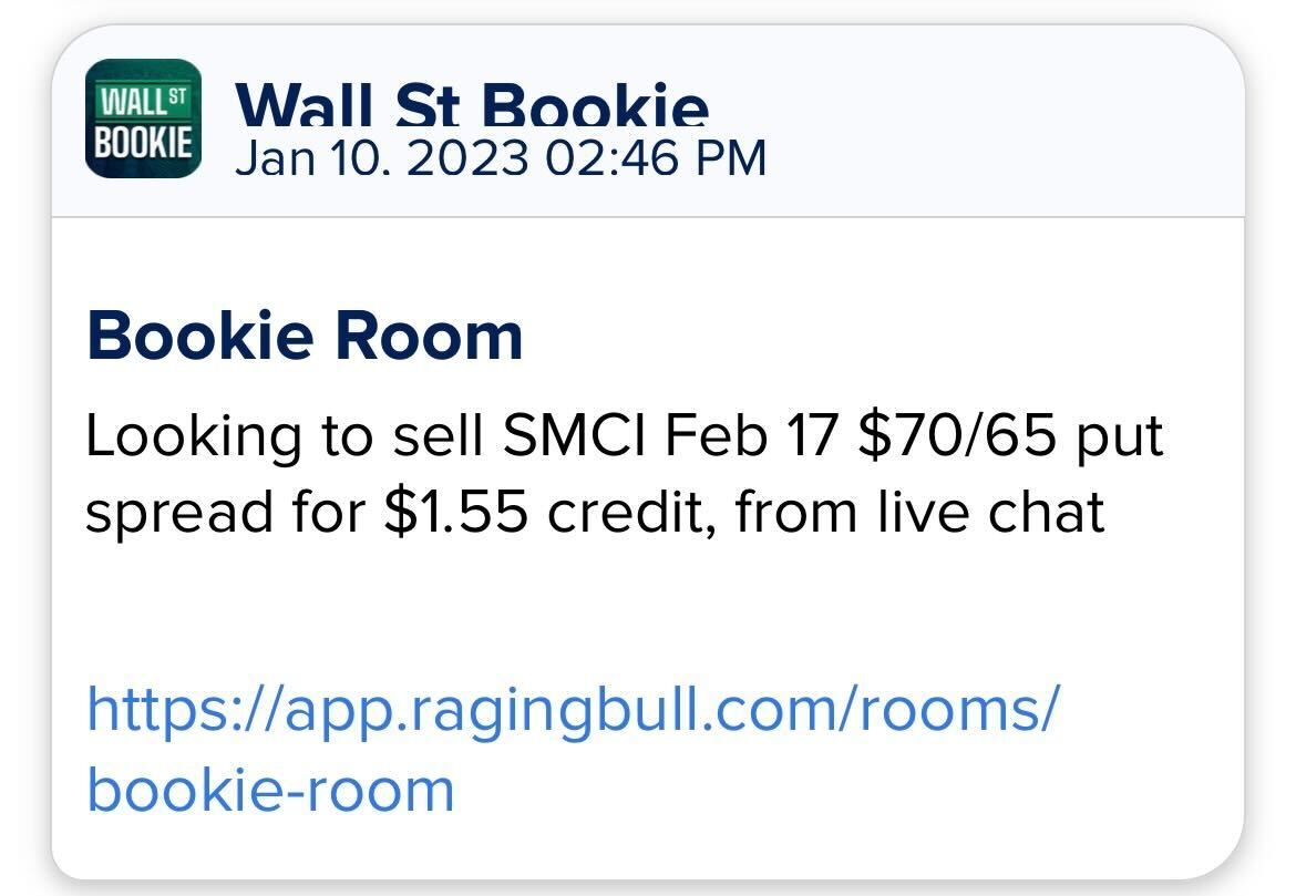 Wall st bookie alert